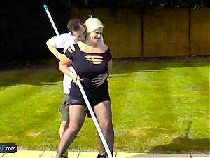 AgedLovE Lacey Starr pounding Poolboy gonzo