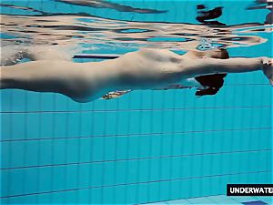 super hot huge jugged teenager Lera swimming in the pool