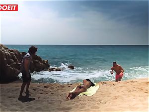 LETSDOEIT - torrid black teenager ravaged firm At The Beach